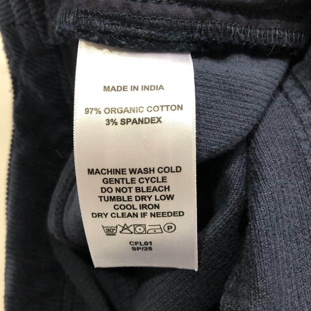 Quince organic cotton stretch corduroy straight leg pants deep navy womens 14 - Picture 7 of 14